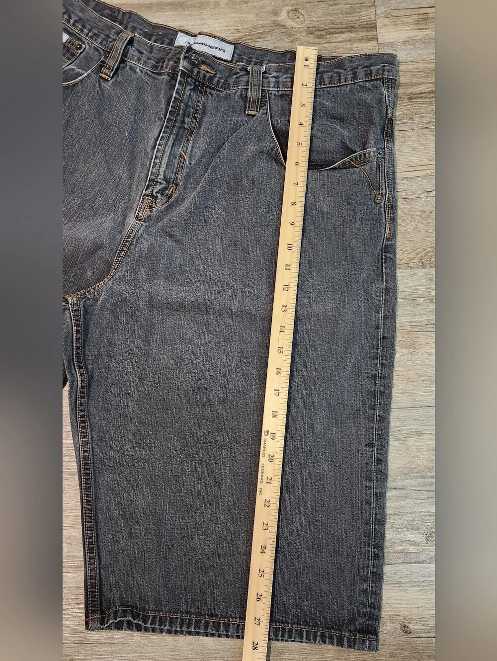 Rocawear Jeans Shorts Men 40x15 Grey Faded Y2K Grunge Baggy Hiphop Skater Vtg